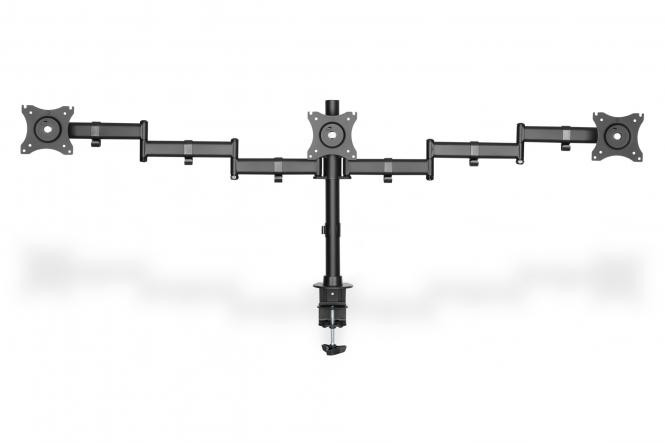 BildeDIGITUS Triple Monitor Desk Clamp Mount, VESA max. 100x100