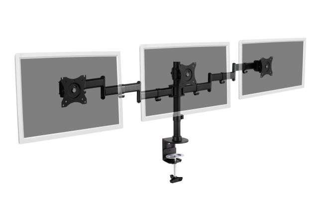 DIGITUS Triple Monitor Desk Clamp Mount, VESA max. 100x100