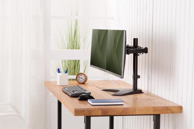 DIGITUS Dual Monitor Stand 15-32'', 2x 8 kg (max.), black
