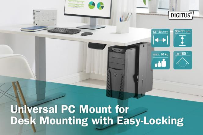DIGITUS PC Table Mount, 10 kg max H: 300-510