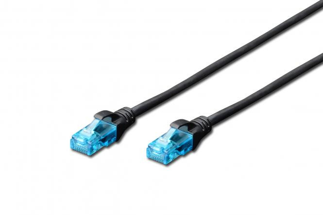 BildeDIGITUS CAT 5e U-UTP patch cord, PVC AWG 26/7, 3m, black