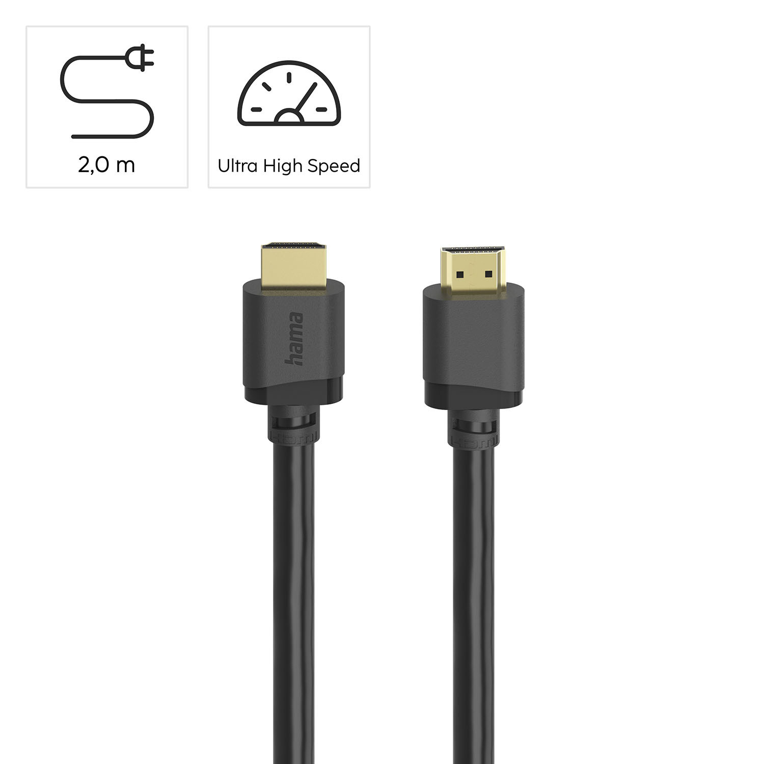 HAMA Cable HDMI Ultra High Speed 8K 48Gbit/s 2.0m Gold