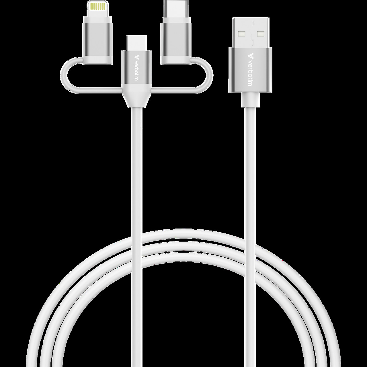 Verbatim Essentials USB-A to Micro-B, USB-C, Lightning, 1m