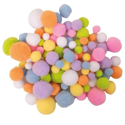 Pompom Playbox Pastell (100 stk)
