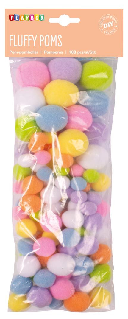 BildePompom Playbox Pastell (100 stk)