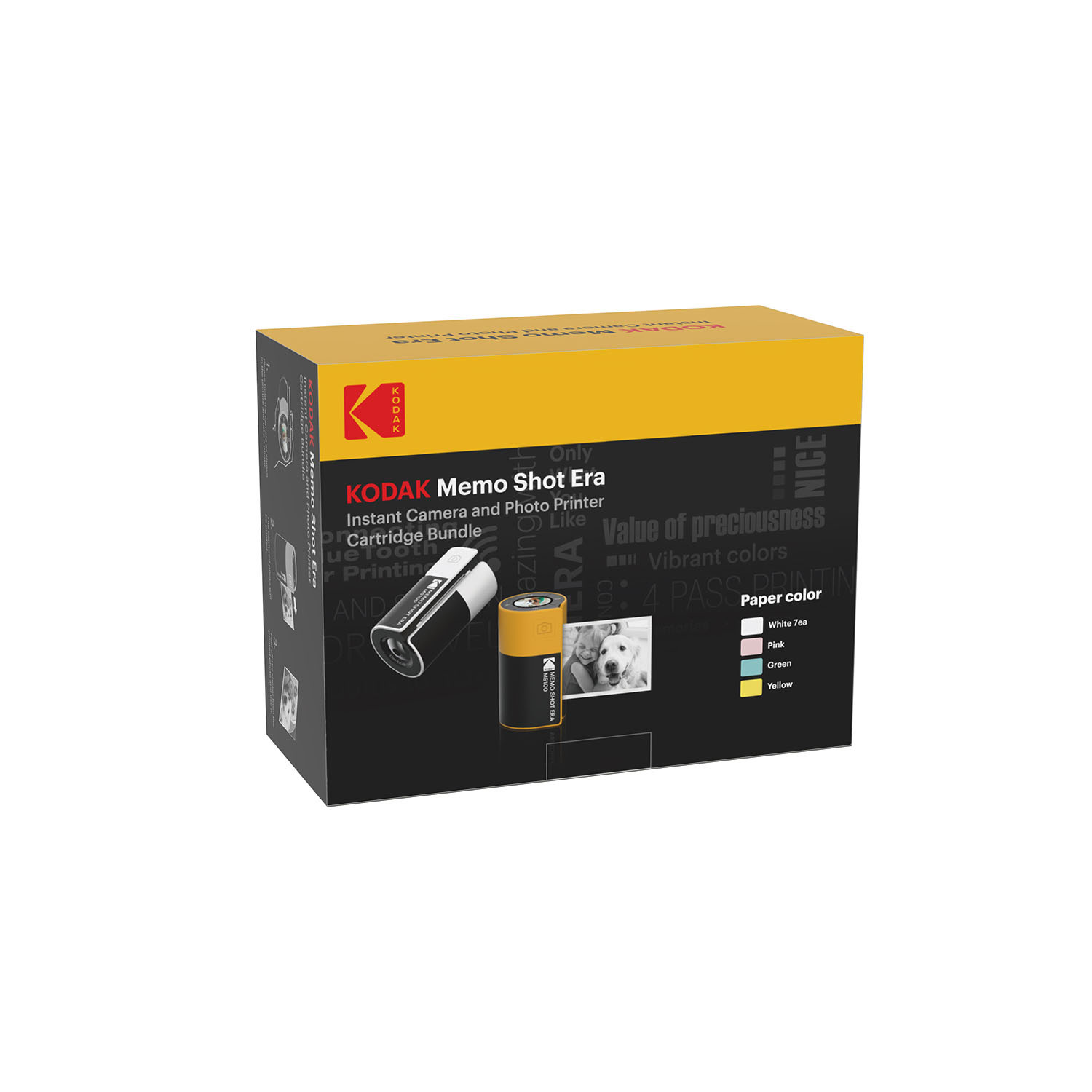 KODAK Instant Camera Memo Shot MS100 Yellow Bundle