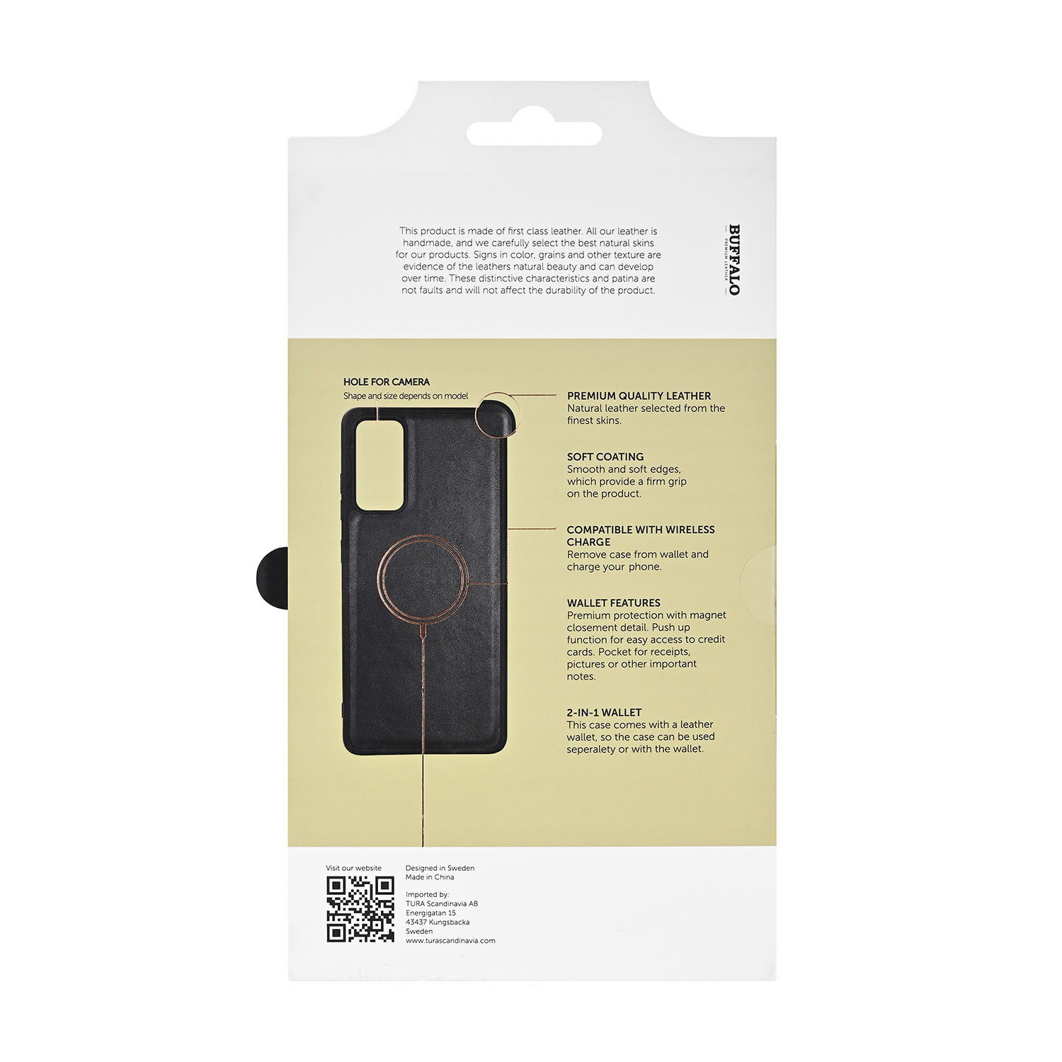 BUFFALO 2in1 Leather 3 card Magnetic Samsung S26 Ultra Black