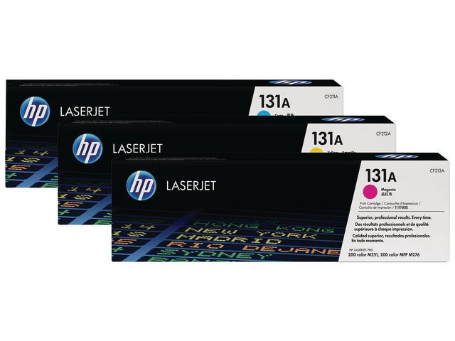 HP 131A BK/C/M/Y (cyan/magenta/gul) toner 3-pakk 3x1.800 sider