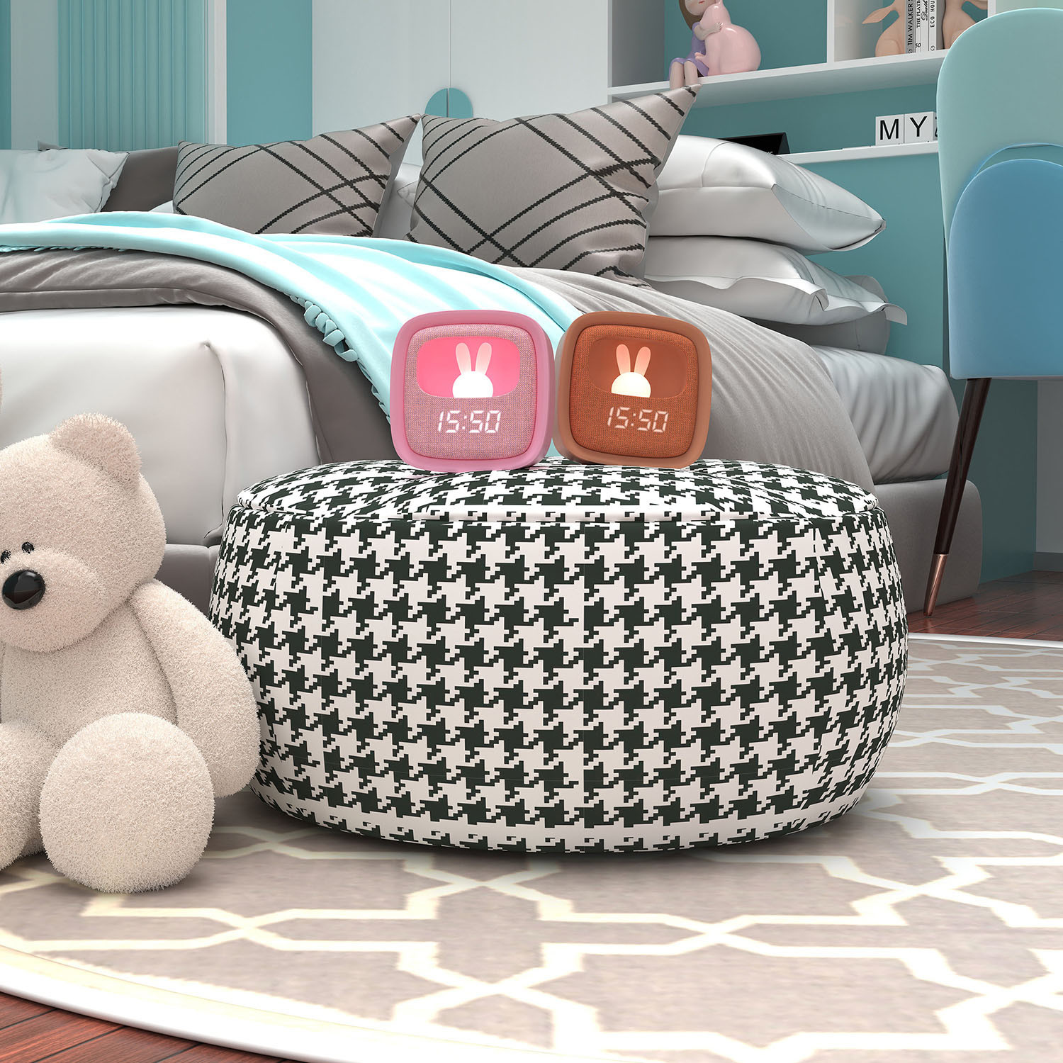 MOB Alarm Clock with Light Billy Clock Pink Marshmallow