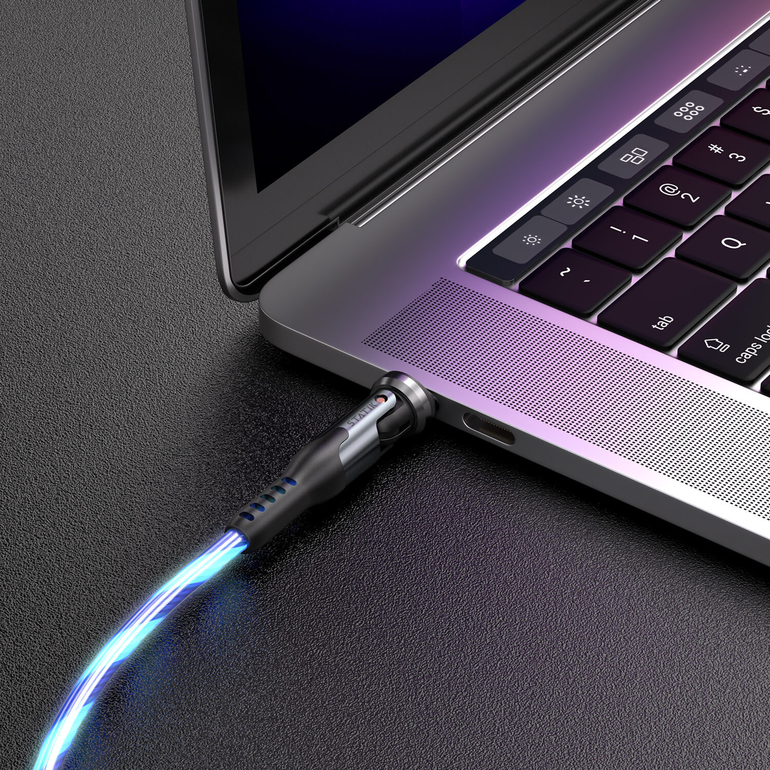 STATIK PowerPivot Pro, Glowing LED USB-C to USB-C, 1m