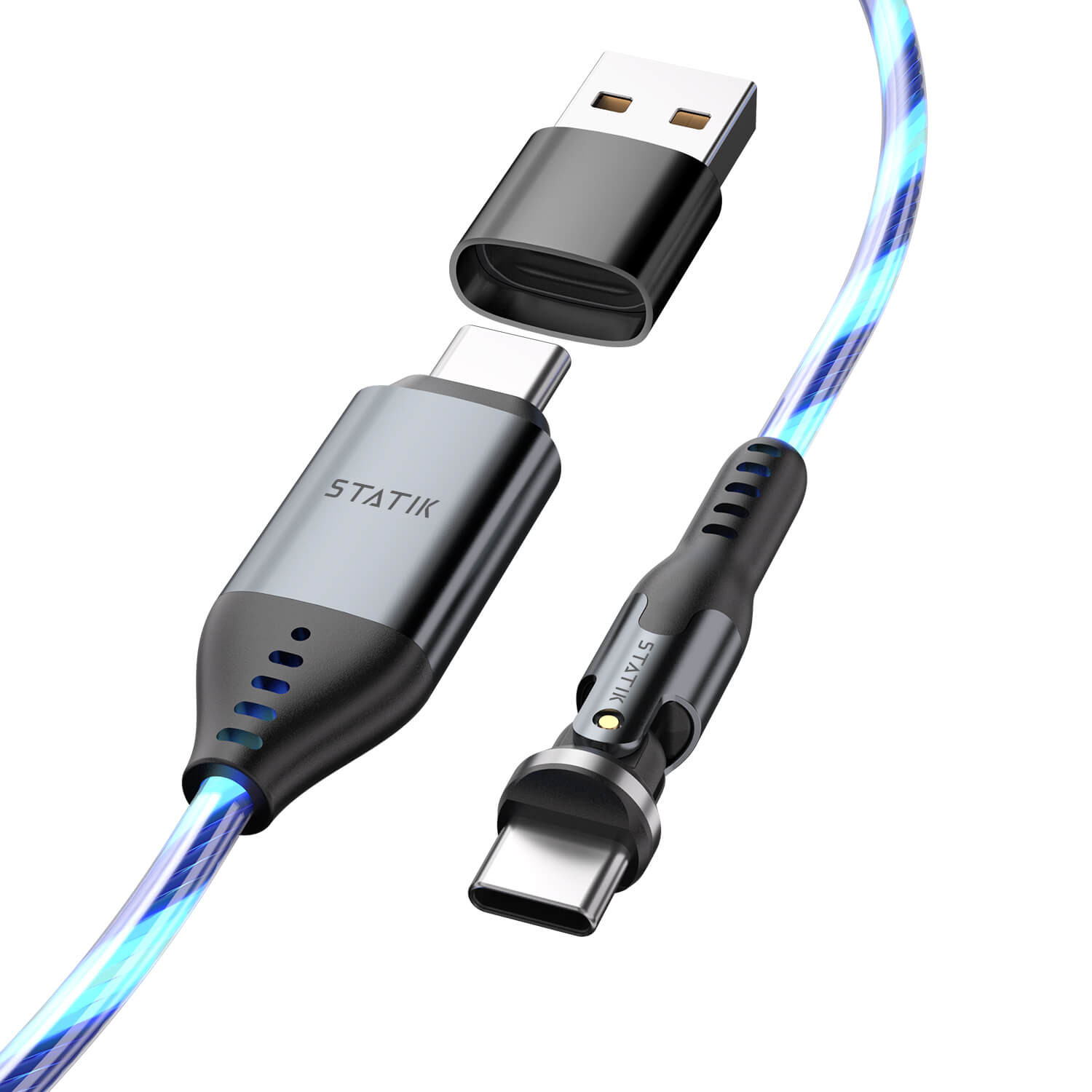 STATIK PowerPivot Pro, Glowing LED USB-C to USB-C, 1m