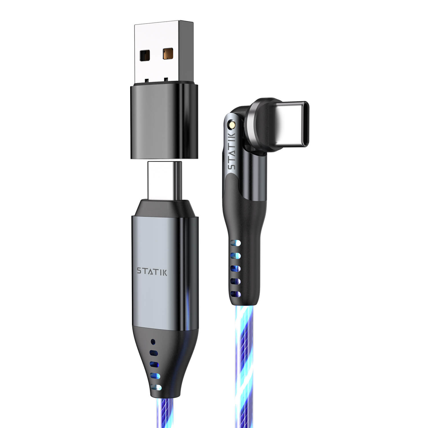 STATIK PowerPivot Pro, Glowing LED USB-C to USB-C, 1m