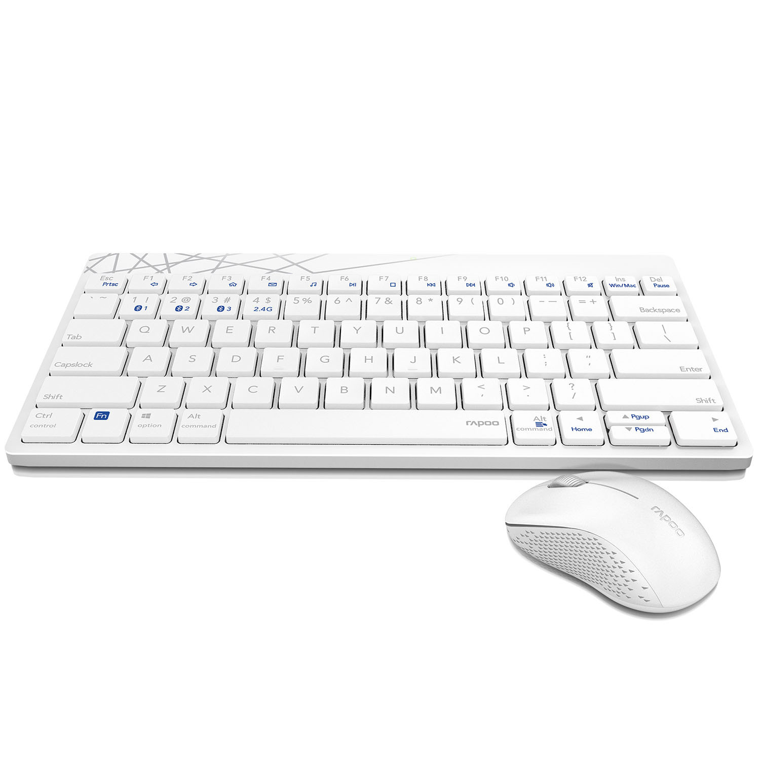 RAPOO Keyboard/Mice Set 8000M Wireless Multi-Mode White