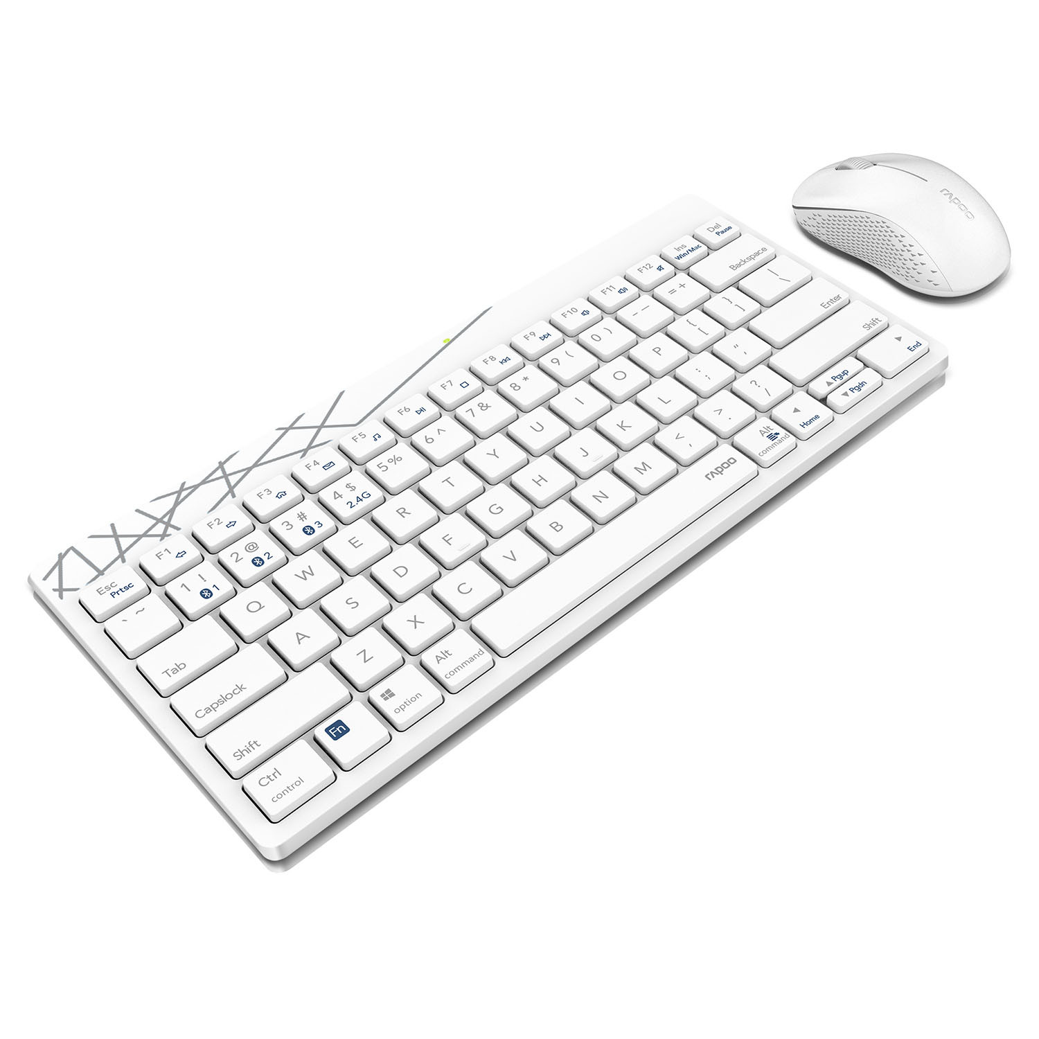 RAPOO Keyboard/Mice Set 8000M Wireless Multi-Mode White