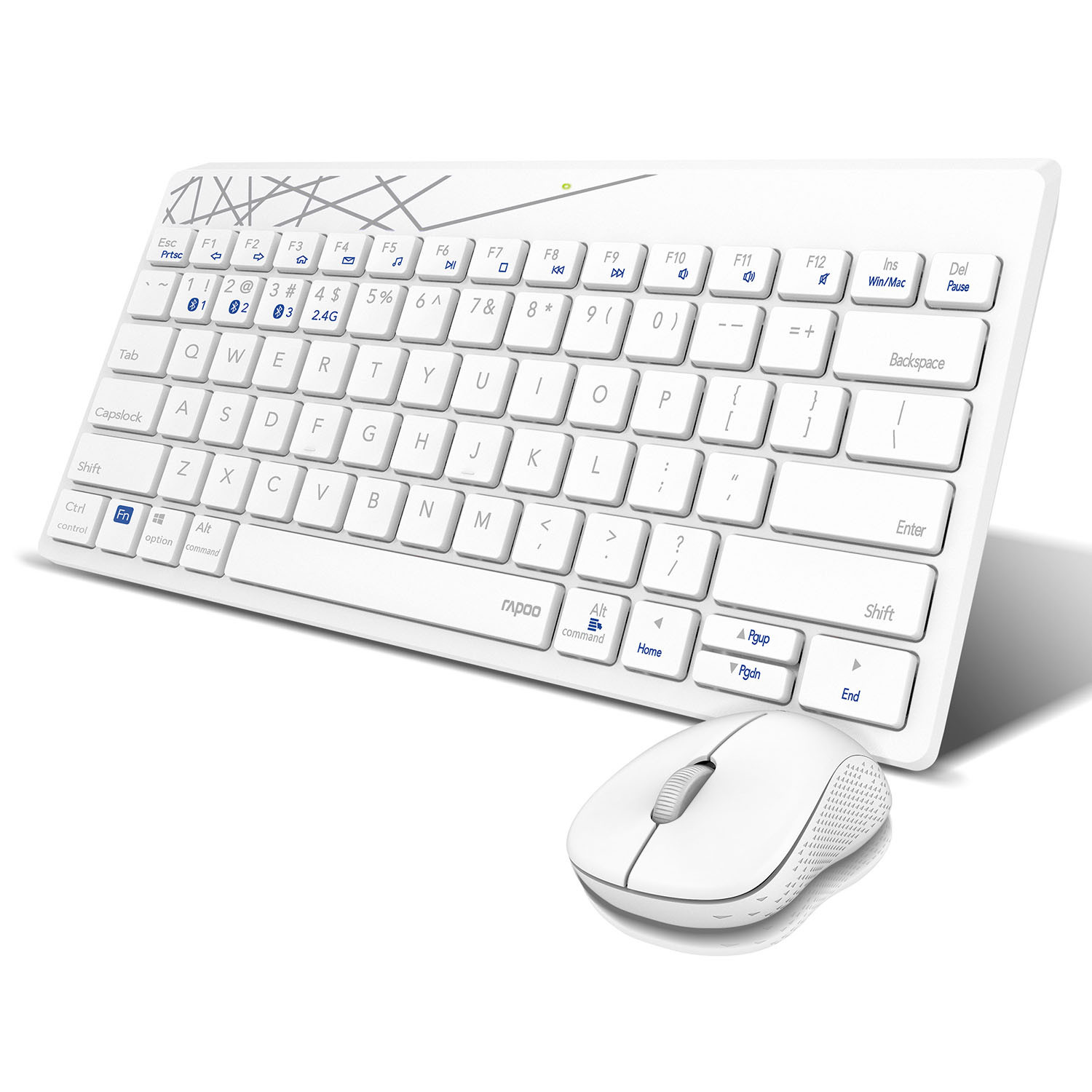 RAPOO Keyboard/Mice Set 8000M Wireless Multi-Mode White