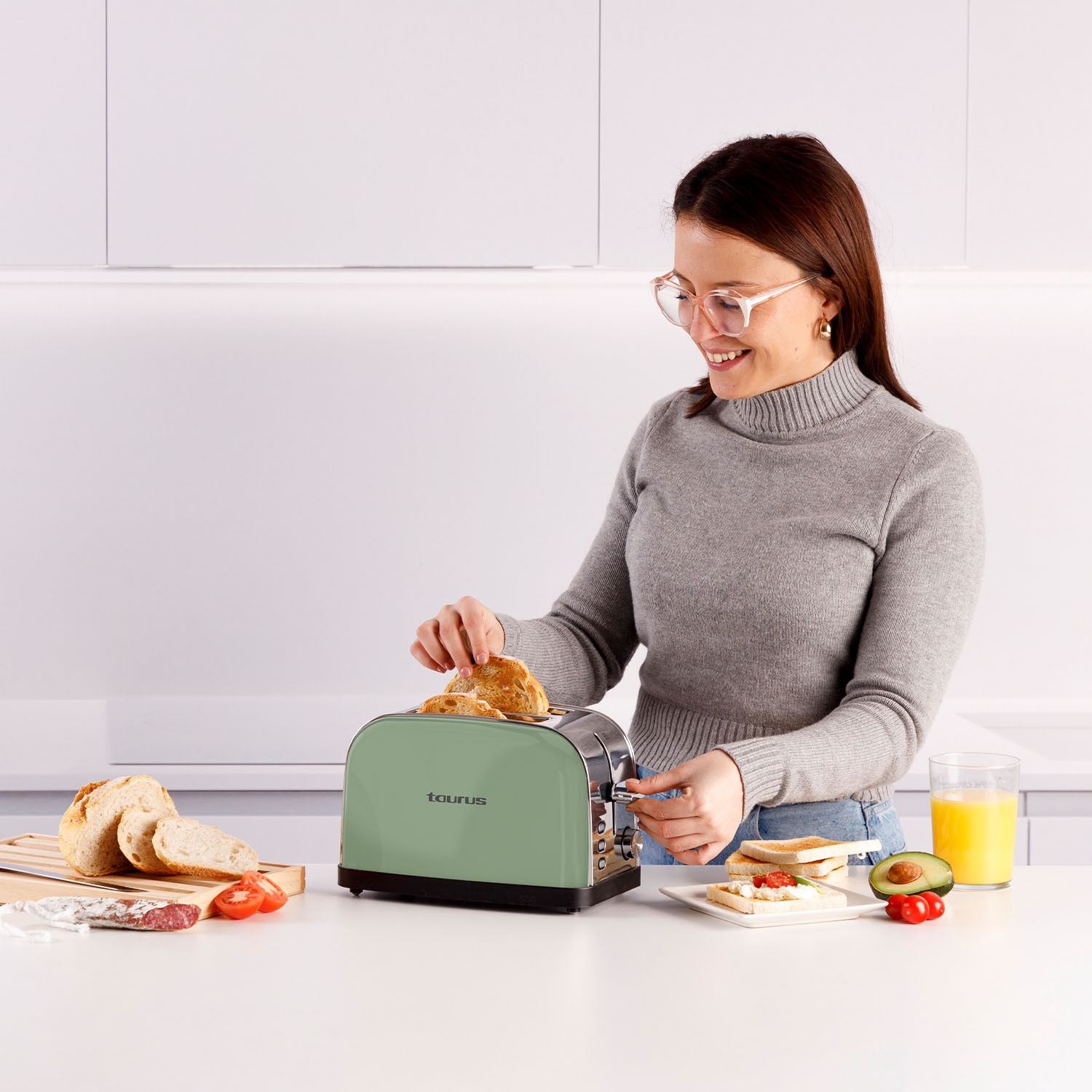 TAURUS Toaster Two Slot Vintage 2 Olive