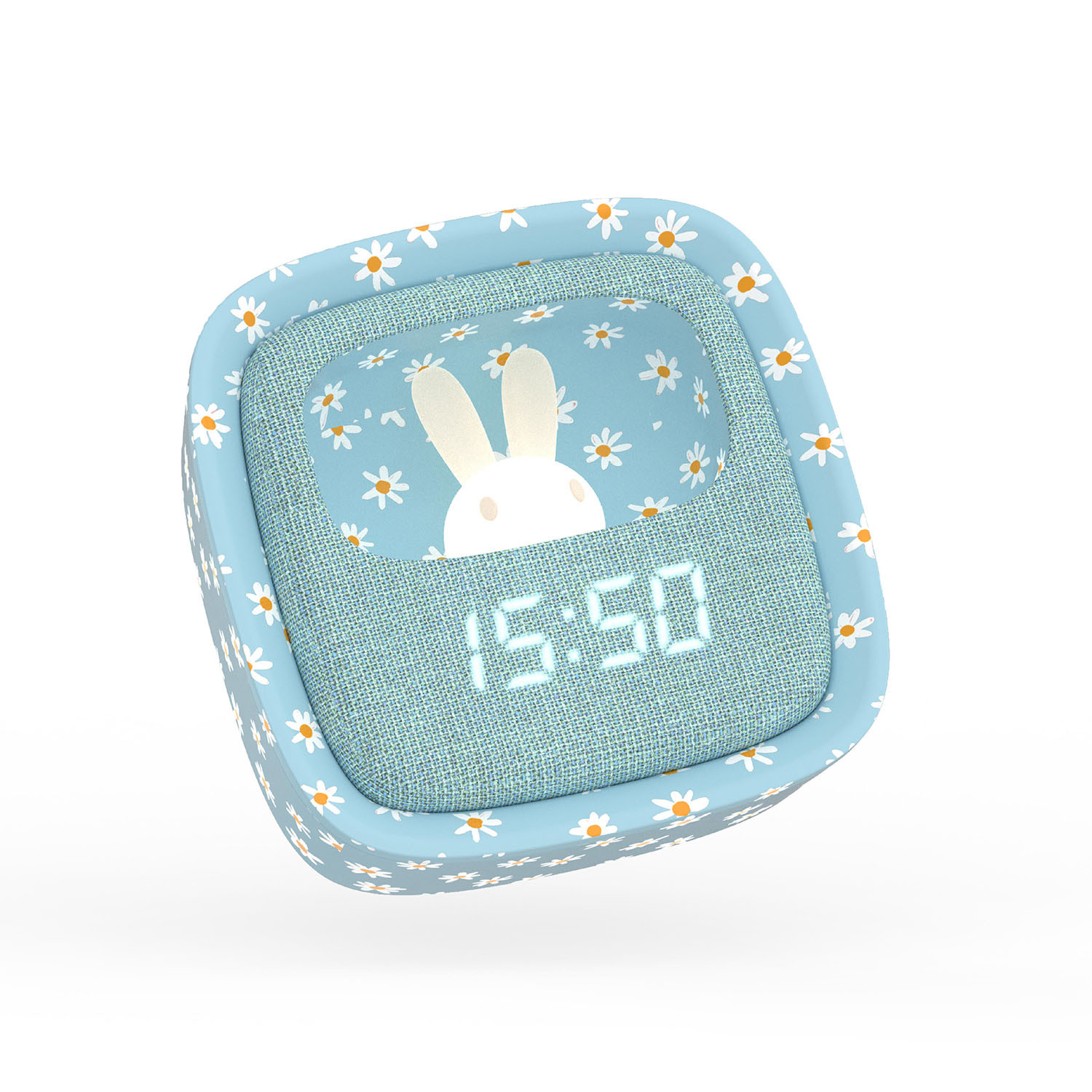 MOB Alarm Clock with Light Billy Clock Blue Flower