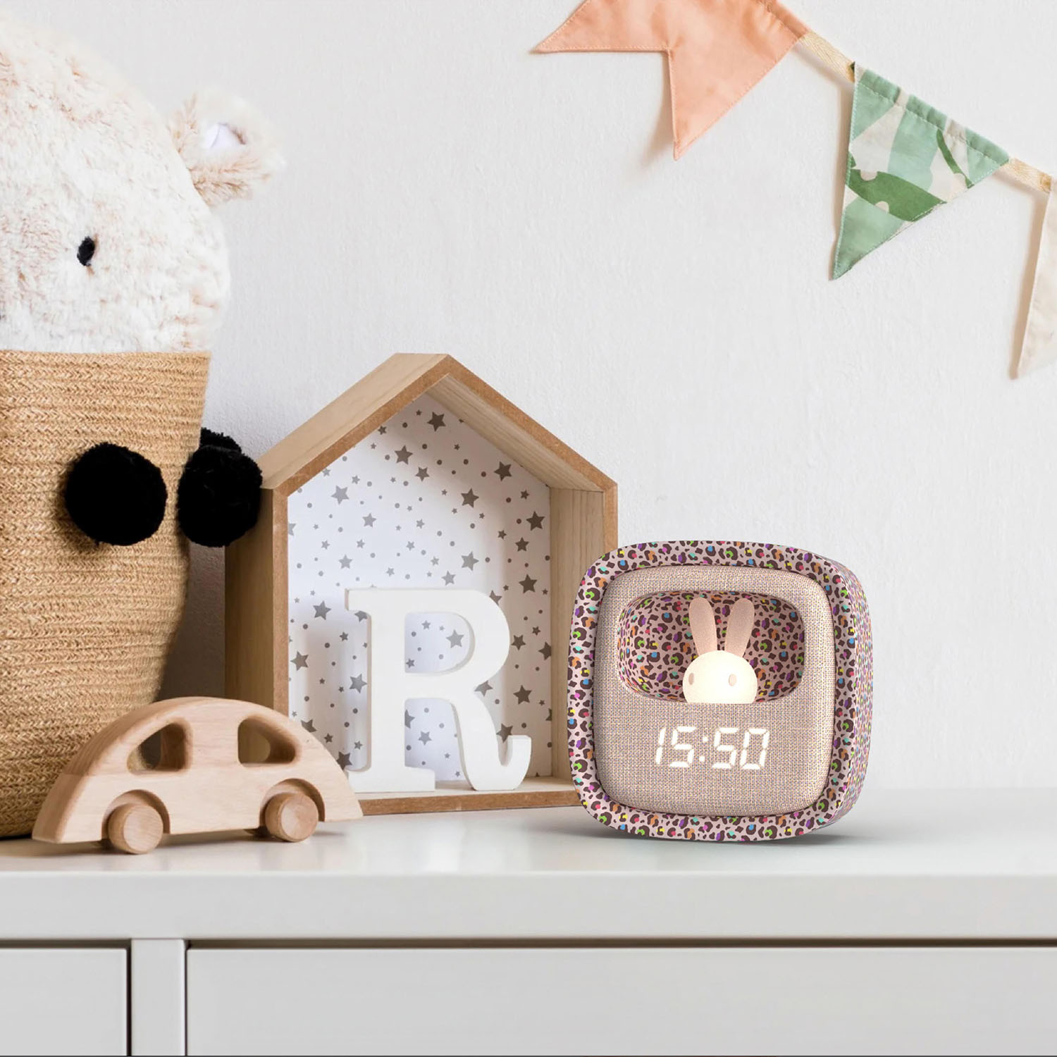 MOB Alarm Clock with Light Billy Clock Rainbow Leopard