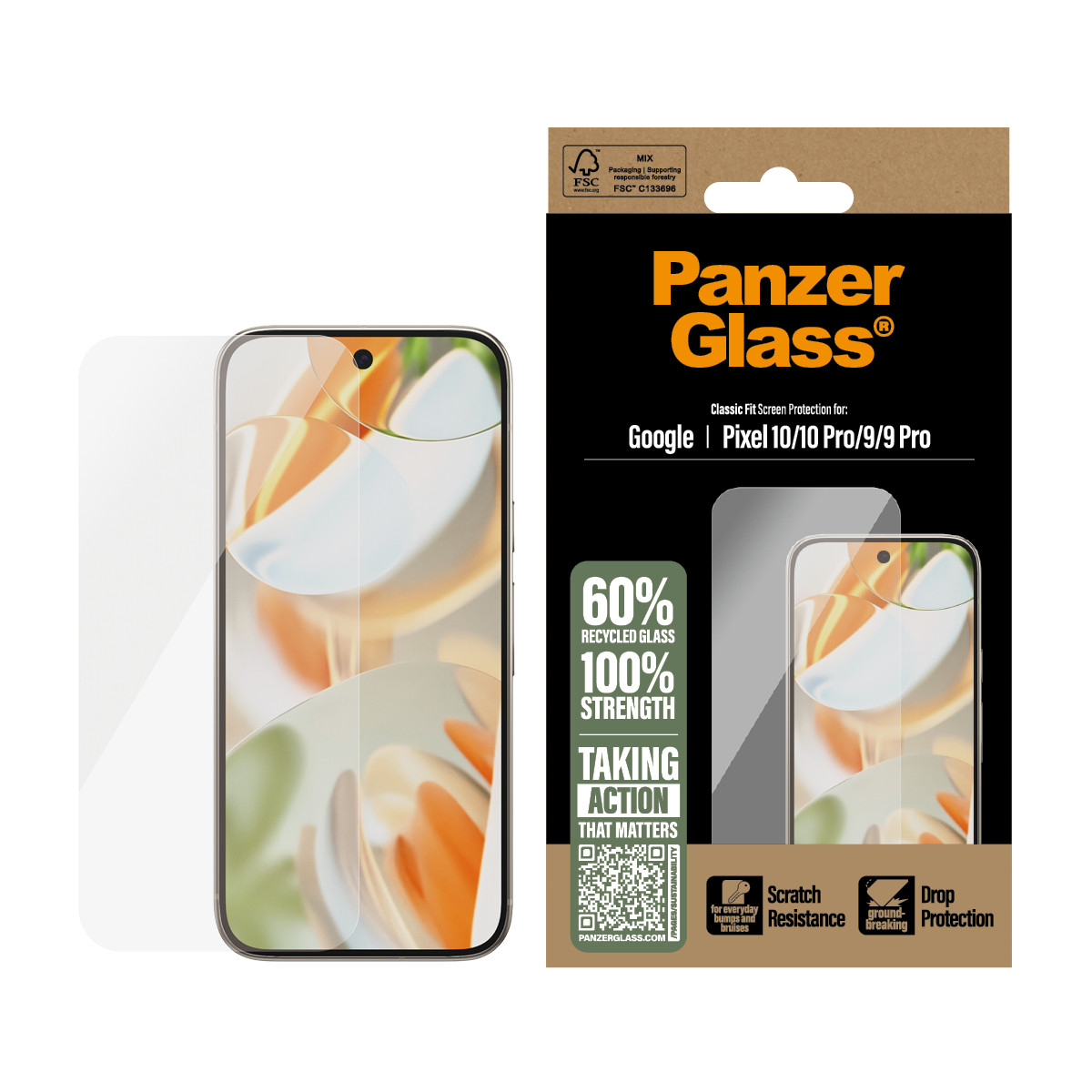 PANZERGLASS Screen Protector Google Pixel 10/Pro/Pro CF C