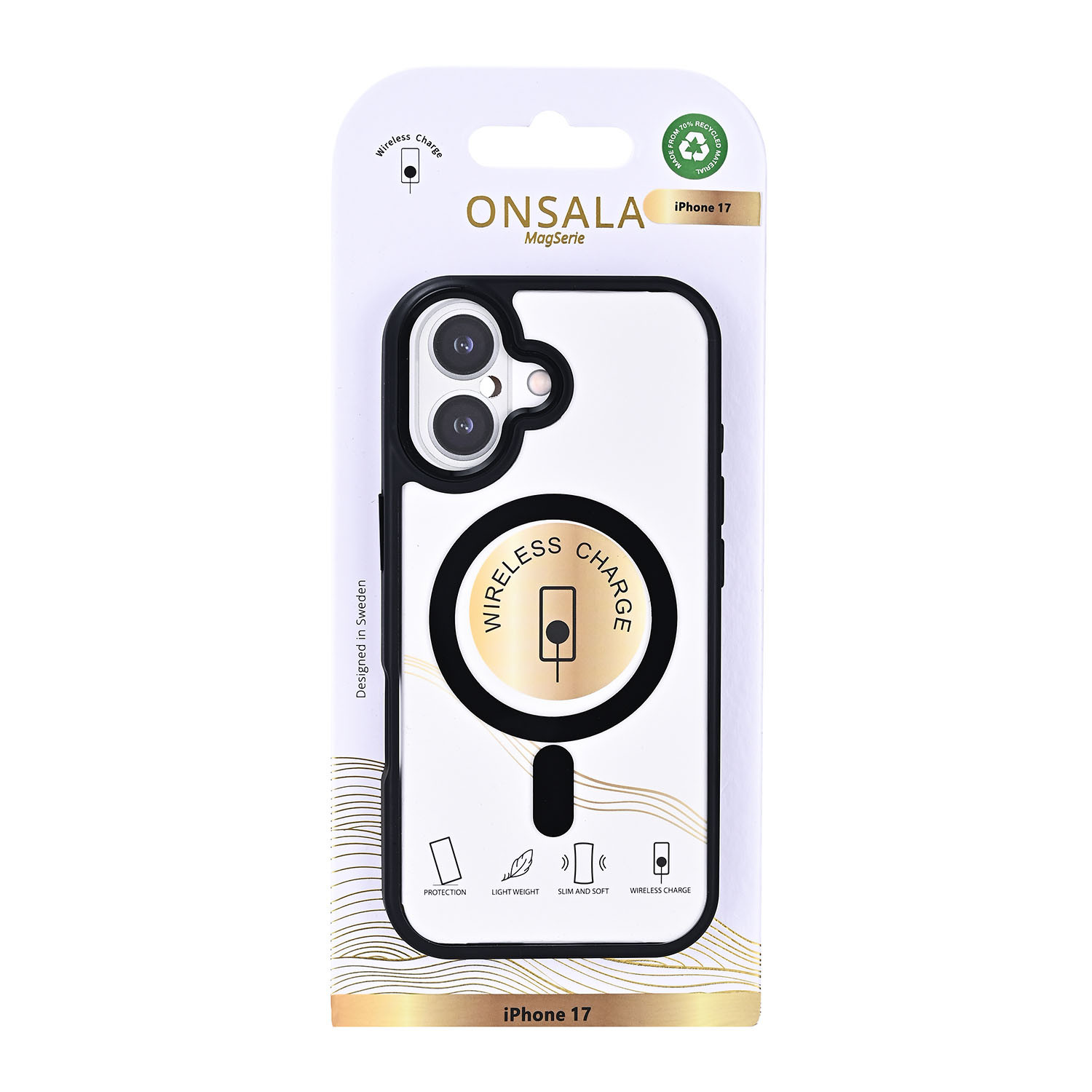 ONSALA Back Bumper Clear Case MagSerie iPhone 17 Clear Case Black