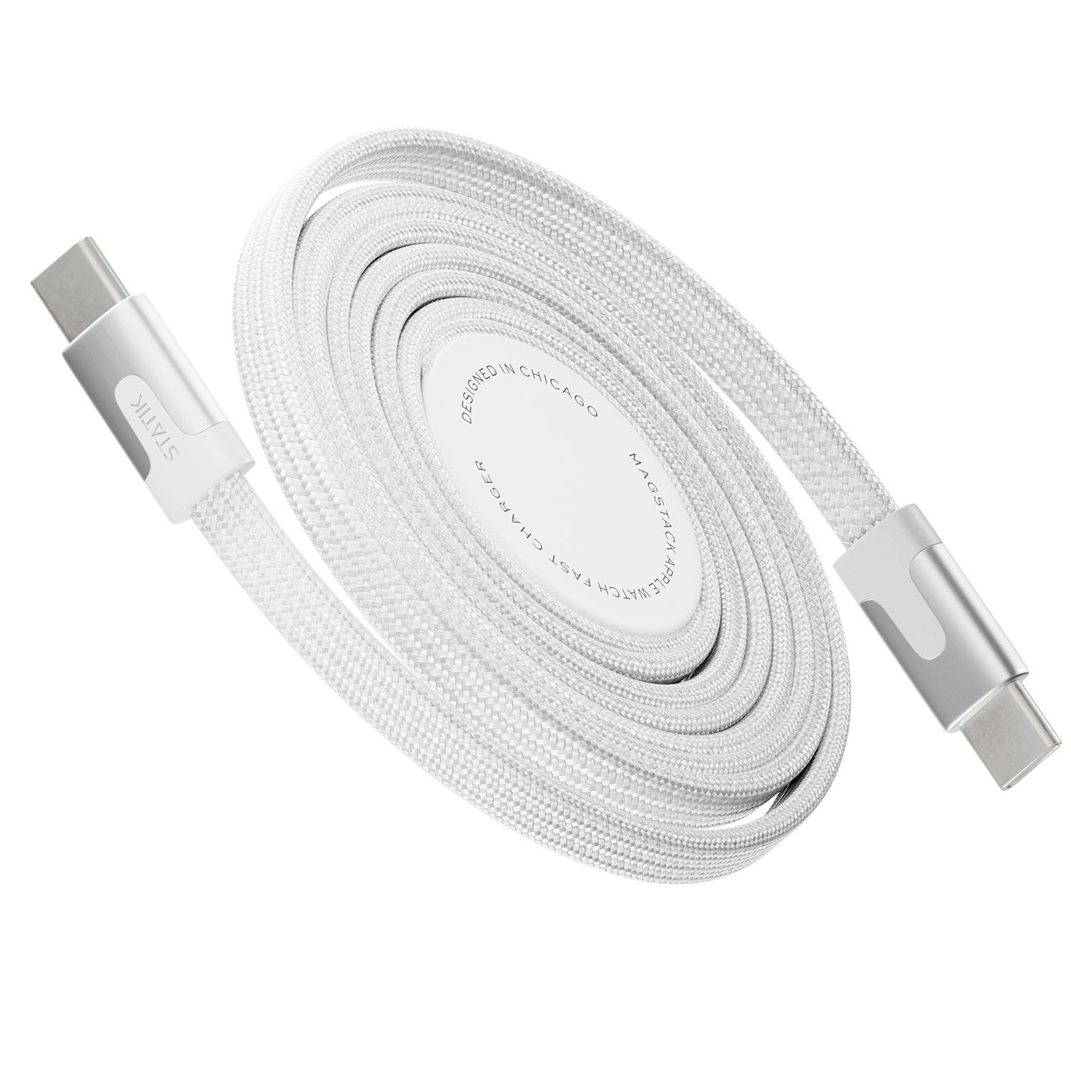 STATIK MagStack 2in1 C to C Cable with Apple Watch charging 1,5m White