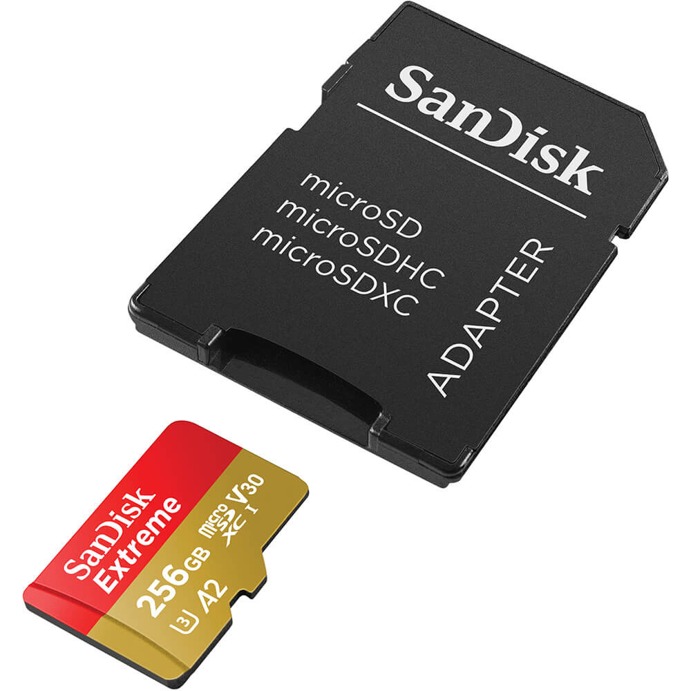 SANDISK MicroSDXC Extreme 256GB Adapter 190MB/s A2 C10 V30