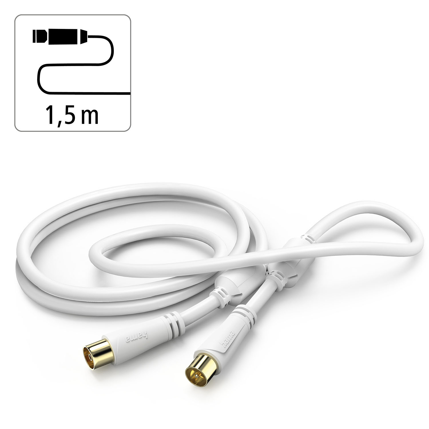 HAMA Cable Antenna 100dB White 1.5m