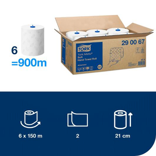 Tørkerull Tork Matic Advanced 2L H1 150M (6 ruller)