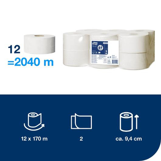 Toalettpapir Tork Advance 2L T2 170M (12 ruller)