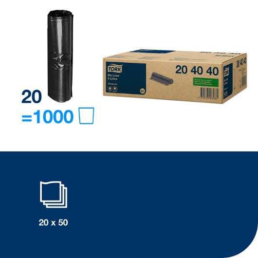 Hygienepose Tork Sanitet B3 Sort (1000 stk)