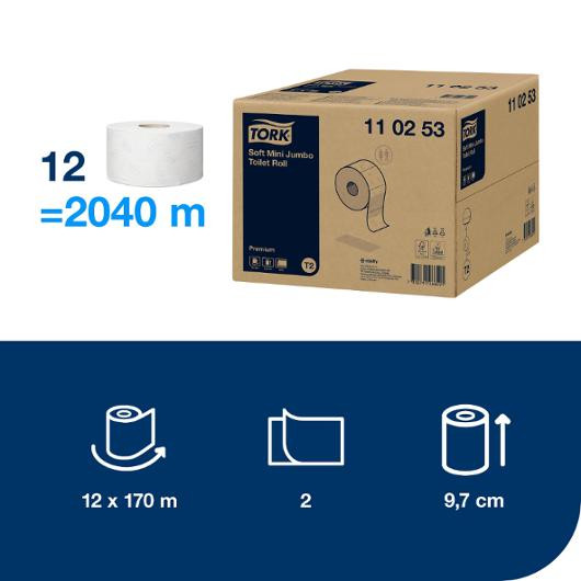 Toalettpapir Tork Premium 2L T2 170M (12 stk)