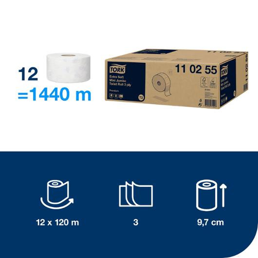 Toalettpapir Tork Premium 3L T2 120M (12 ruller)