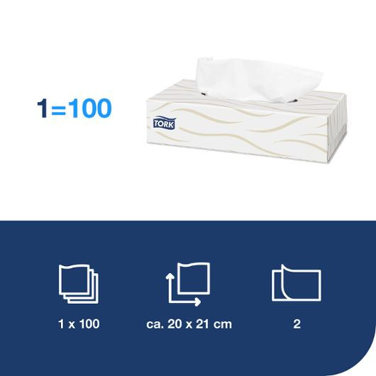 Ansiktsserviett Tork Premium 2L F1 (100 stk)