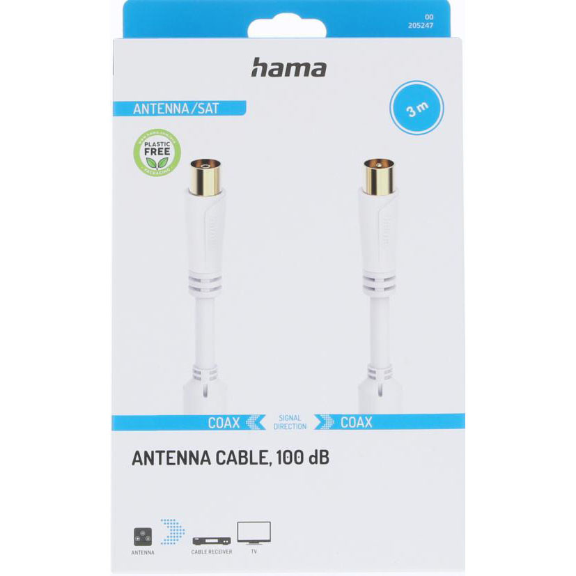 HAMA Cable Antenna 100dB White 3.0m