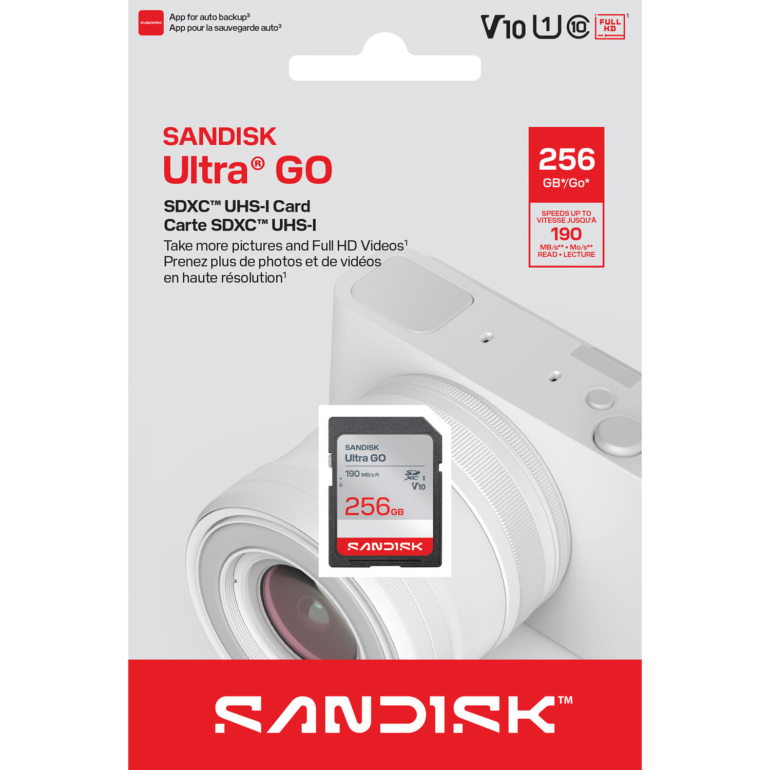 SANDISK SD Ultra GO 256GB 190MB/s C10 U1 UHS