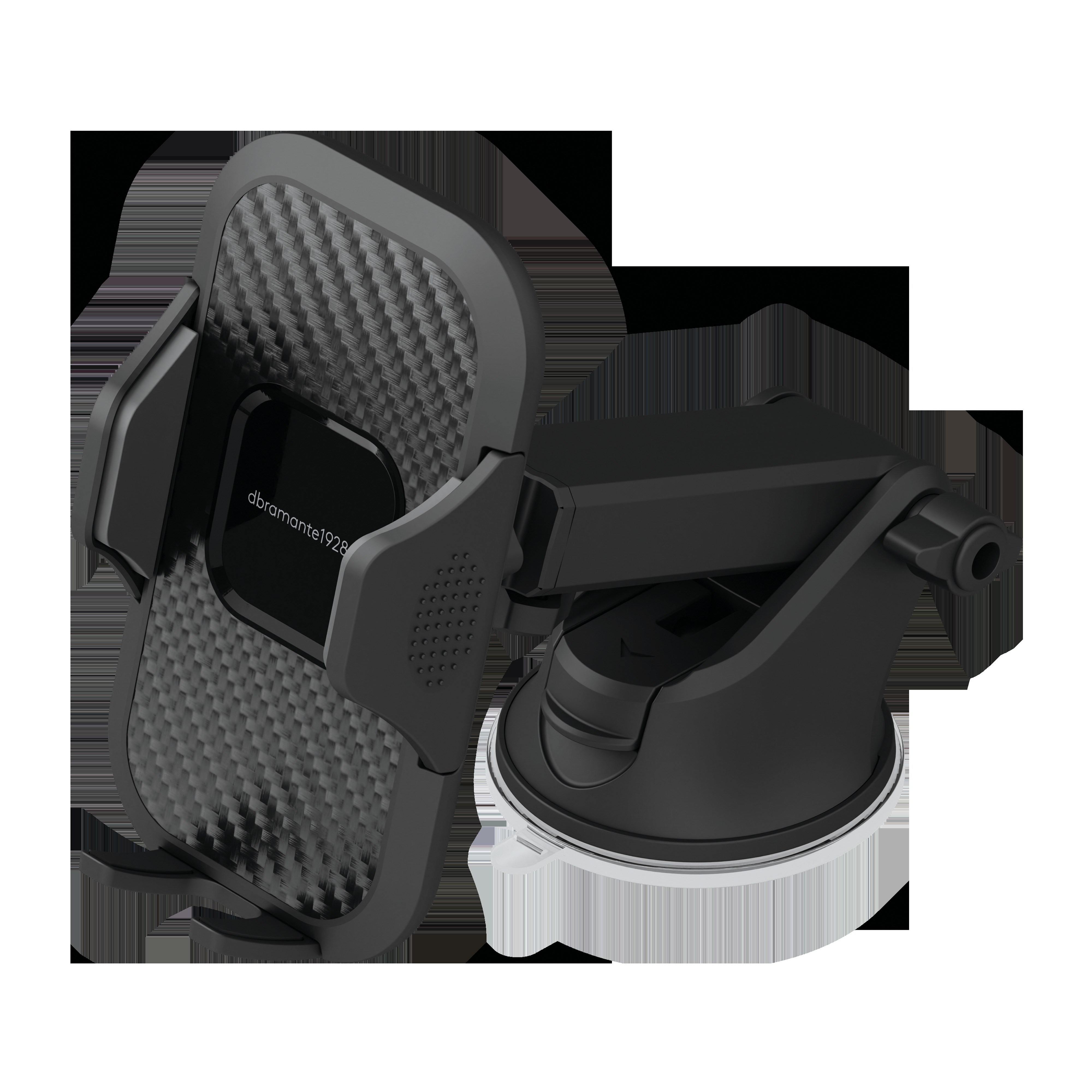 BildeCar Holder - arm w/ 360 clamp - suction cup  - Black