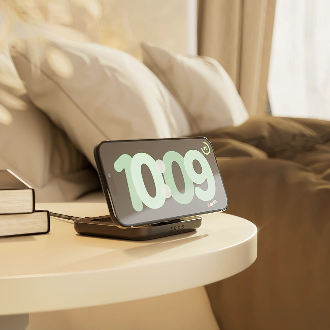ZENS Magnetic Nightstand Charger Qi2 15W Fast Charge Black
