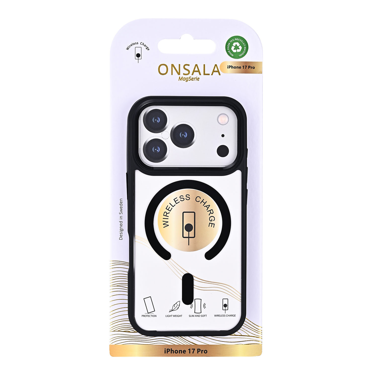 ONSALA Back Bumper Clear Case MagSerie iPhone 17 Pro Clear Case Black