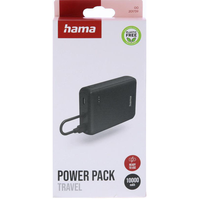 HAMA Power Pack Travel 10000mAh 2xUSB-C Black