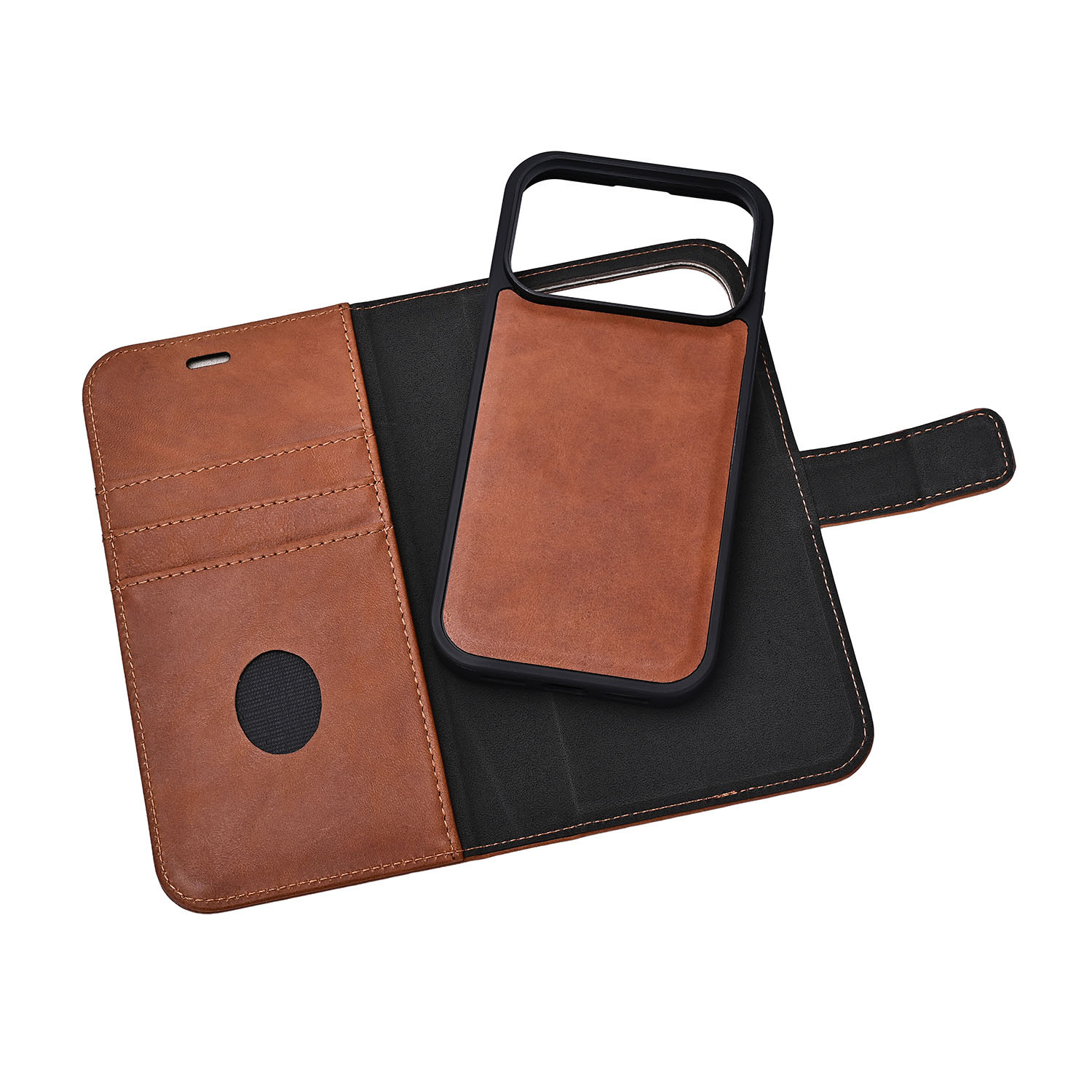RADICOVER 2in1 Anti Radiation RFID 3 card MagS iPhone 17 Pro Brown Leather