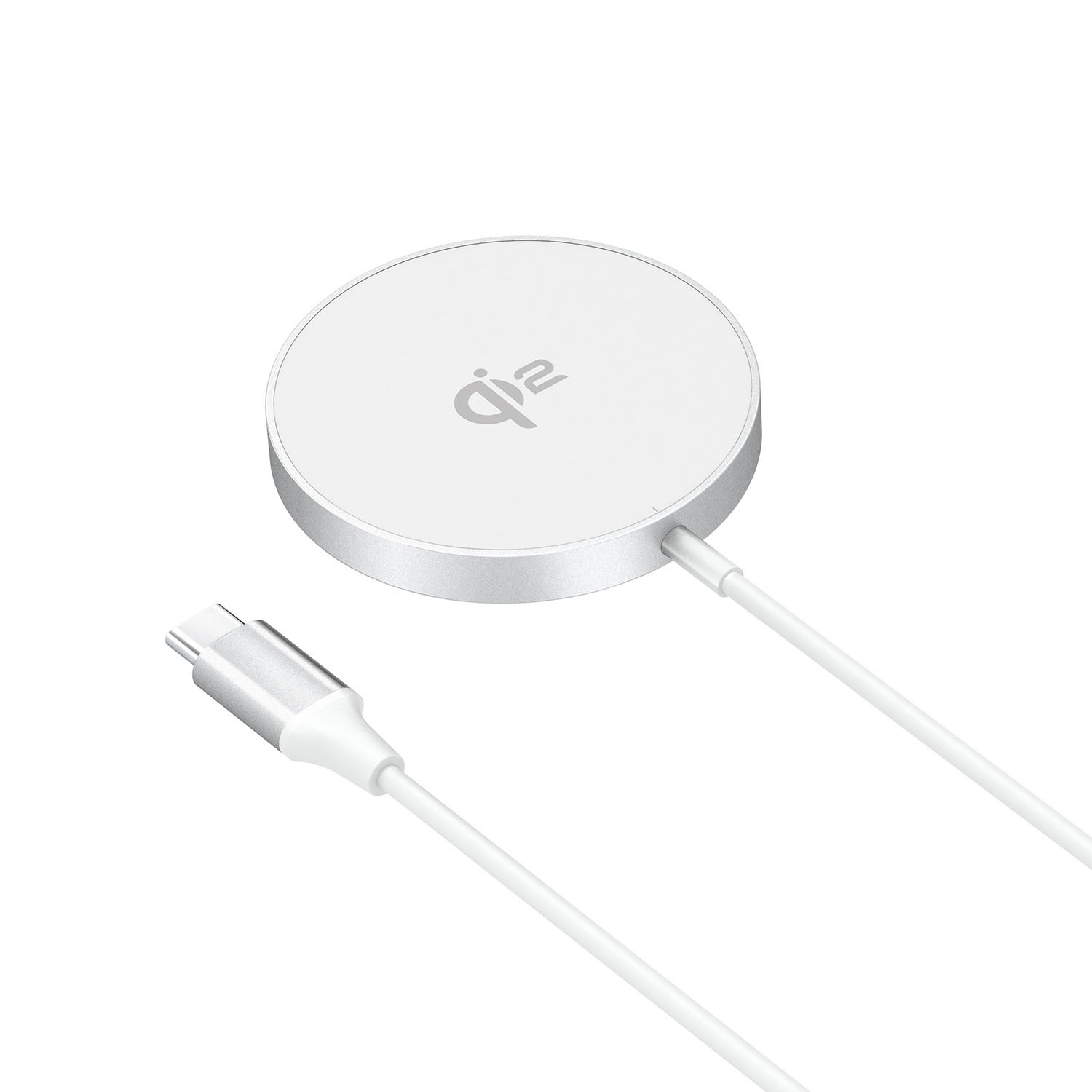 GEAR Wireless Qi2 Charger Fast Charging 15W Silver/Aluminum