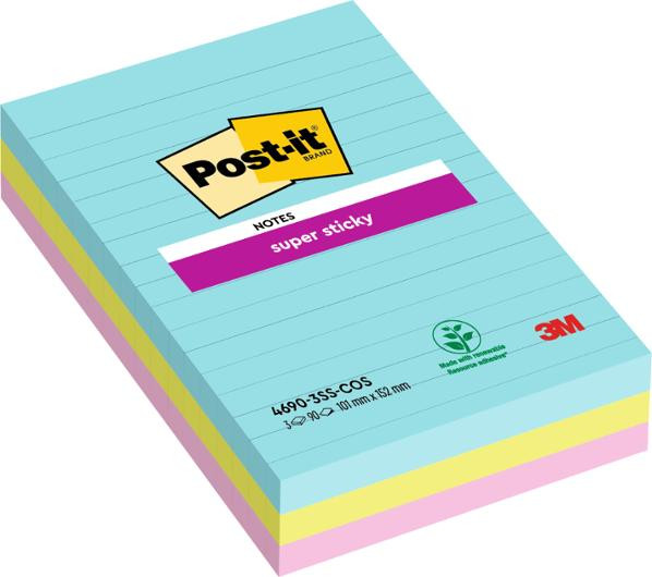 BildeNotatblokk Post-It Ssn 101X152Lj Cosm (3 stk)