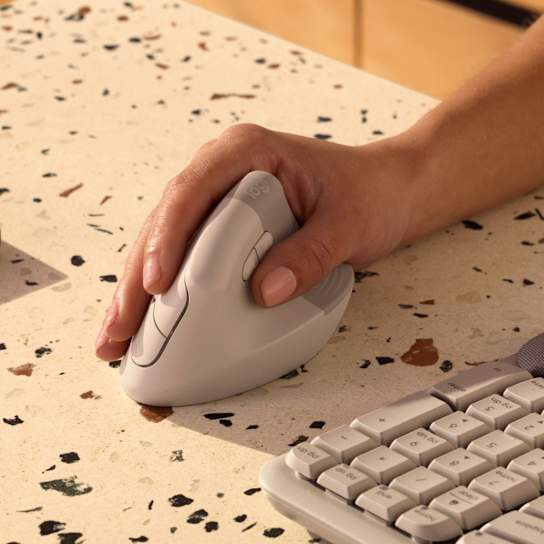 LOGITECH Lift Vertical Ergonomic Mouse, Sand
