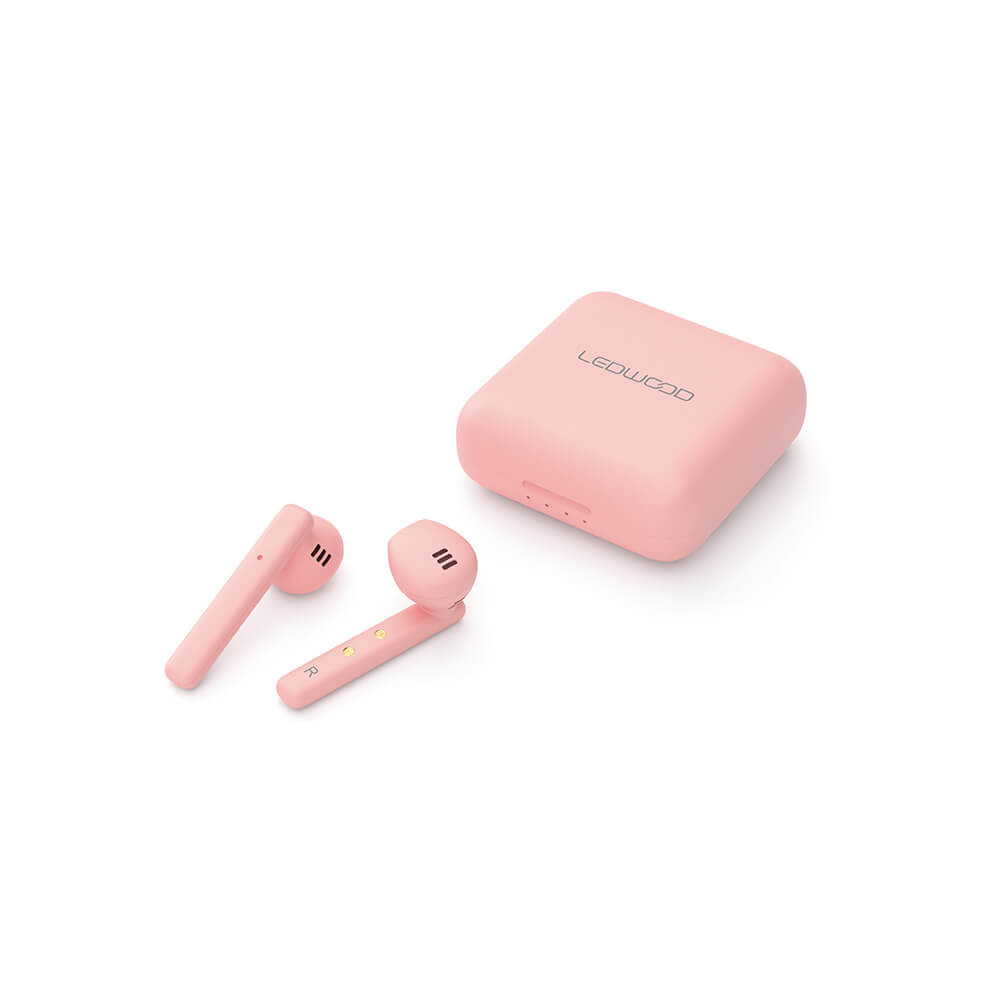 LEDWOOD Hodetelefon Hubble TWS True Wireless In-Ear Rosa Mic
