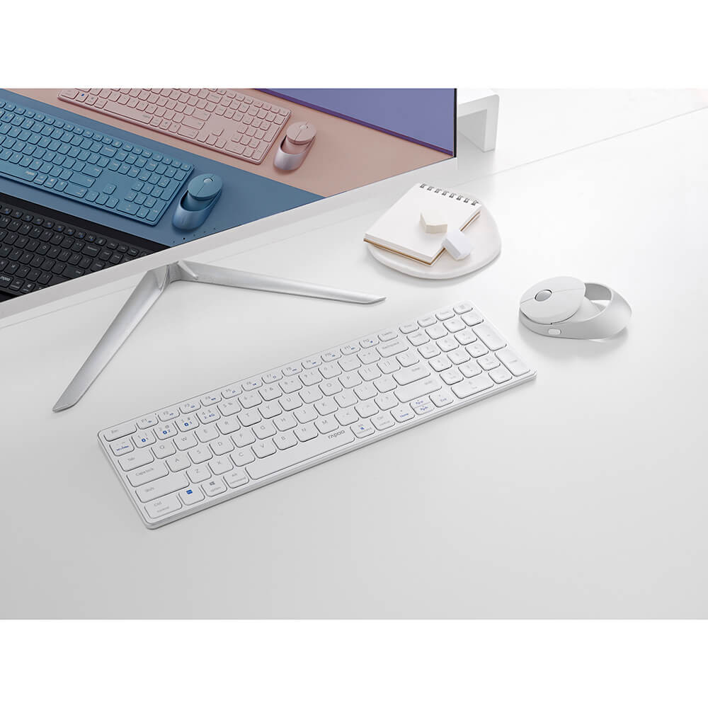 RAPOO Keyboard/Mice Set 9750M Wireless Multi-Mode White
