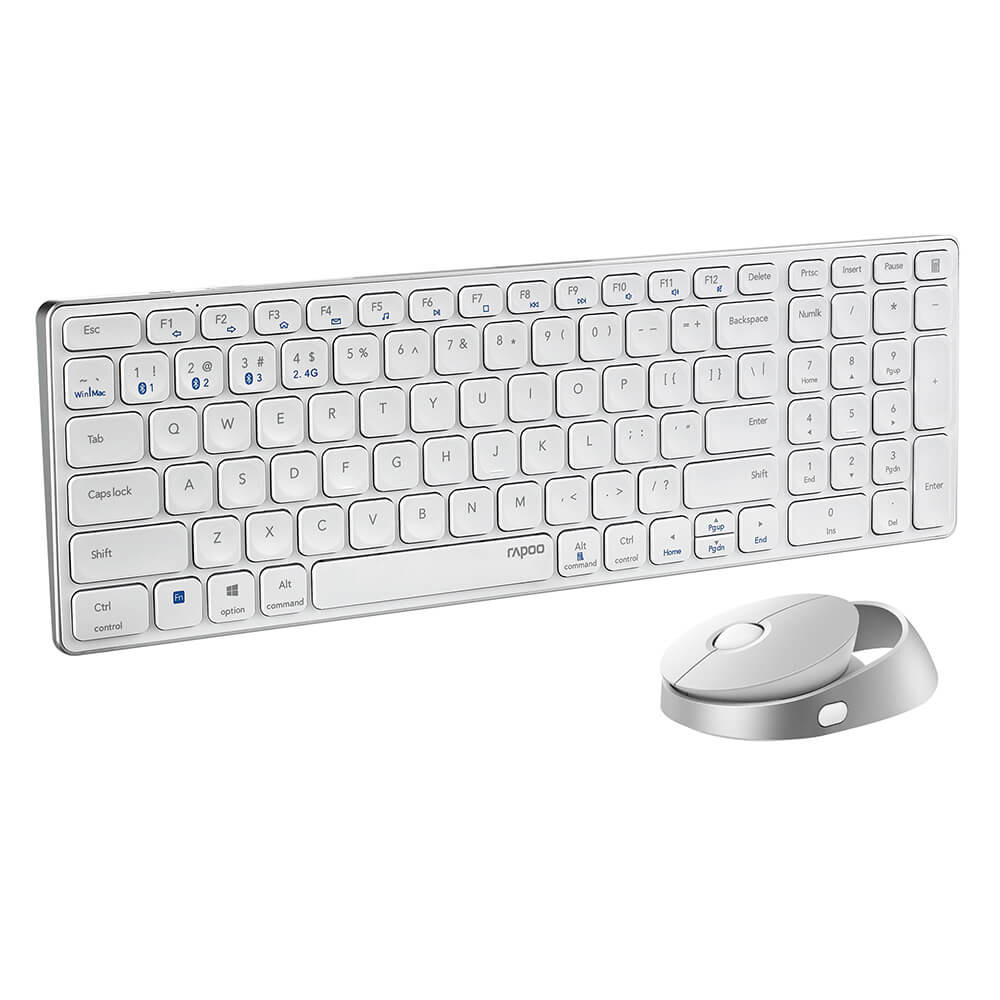 RAPOO Keyboard/Mice Set 9750M Wireless Multi-Mode White