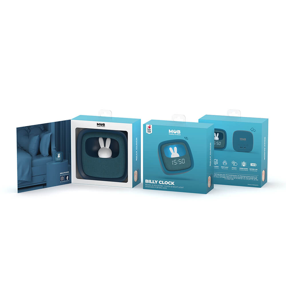 MOB Alarm Clock with Light Billy Clock Dark Blue