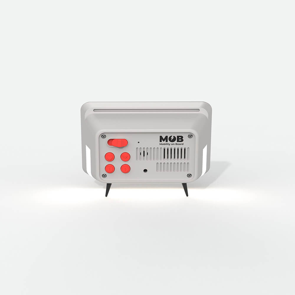 MOB Speaker Alarm Clock with Light TV Retro Grey