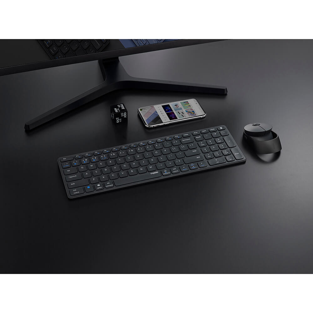 RAPOO Keyboard/Mice Set 9750M Wireless Multi-Mode Dark Grey