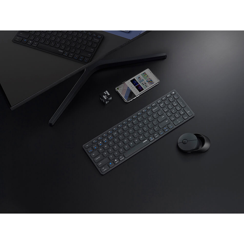 RAPOO Keyboard/Mice Set 9750M Wireless Multi-Mode Dark Grey